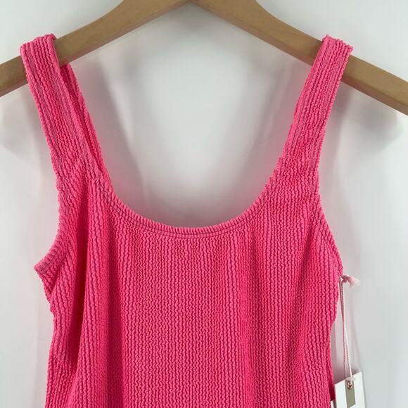 GOOD AMERICAN Dress Size Small/Medium Always Fits Mini Bright Pink Textured NWT - Picture 11 of 12